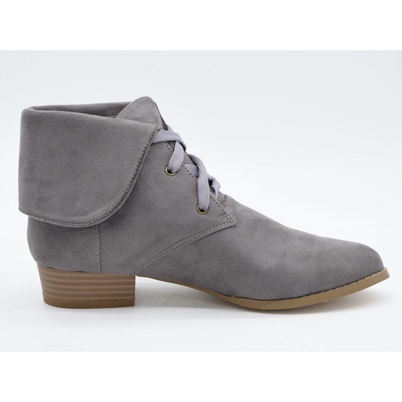 American Mettle AMS Escape Womens 6.5 Ankle Boots Gray Lace Up Fold Down Chukka - Picture 2 of 11